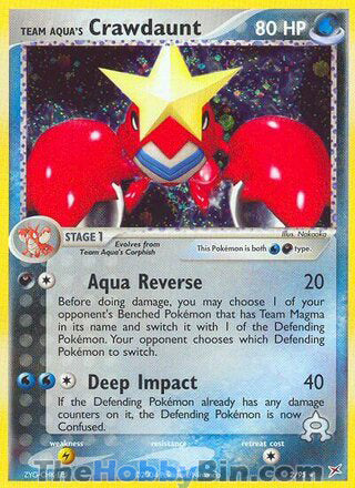 Team Aqua's Crawdaunt Team Magma vs Team Aqua Holo Rare #2/95