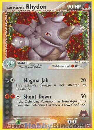 Team Magma's Rhydon Team Magma vs Team Aqua Holo Rare #11/95