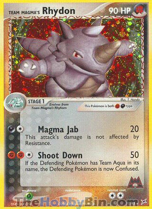 0011 Team Magma's Rhydon Holo Rare Team Magma vs Team Aqua
