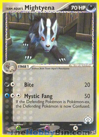 Team Aqua's Mightyena #15/95 Rare - EX Team Magma vs Team Aqua Pokemon card