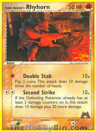 Team Magma's Rhyhorn #67/95 Common - EX Team Magma vs Team Aqua Pokemon card