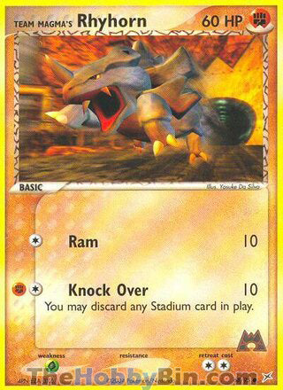 Team Magma's Rhyhorn #68/95 Common - EX Team Magma vs Team Aqua Pokemon card