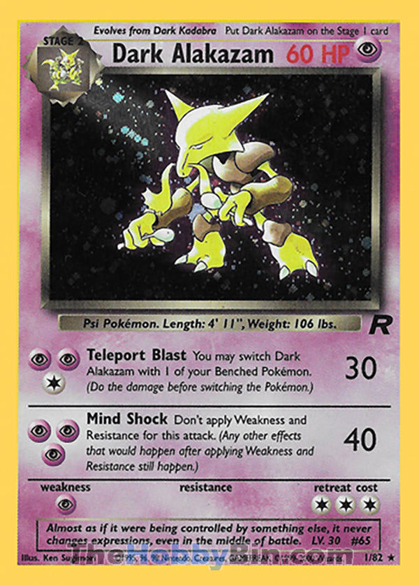 Dark Alakazam Team Rocket Holo Rare #1/82