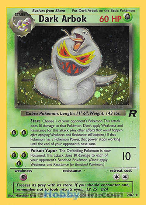 0002 Dark Arbok Holo Rare Team Rocket