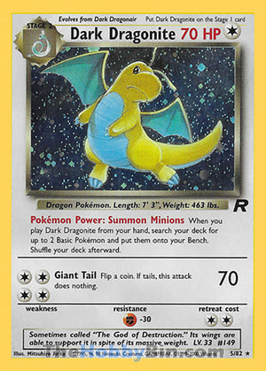 0005 Dark Dragonite Holo Rare Team Rocket