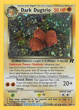 0006 Dark Dugtrio Holo Rare Team Rocket