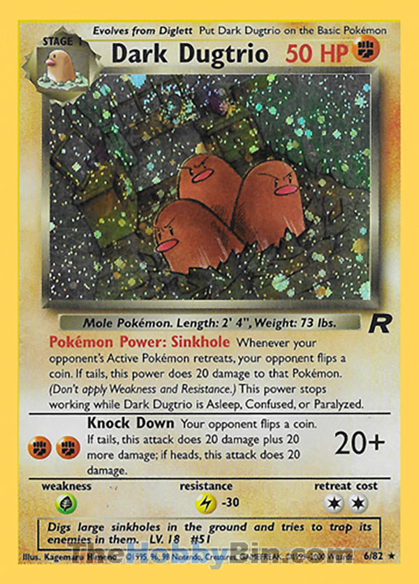 0006 Dark Dugtrio Holo Rare Team Rocket