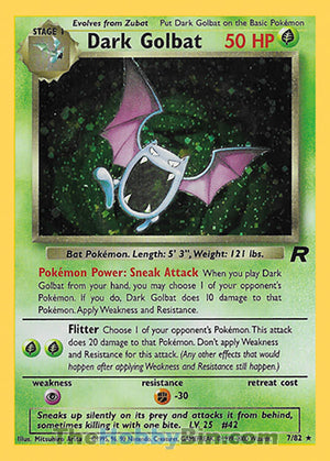 0007 Dark Golbat Holo Rare Team Rocket