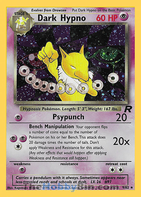 Dark Hypno #9/82 Holo Rare - Team Rocket Pokemon card