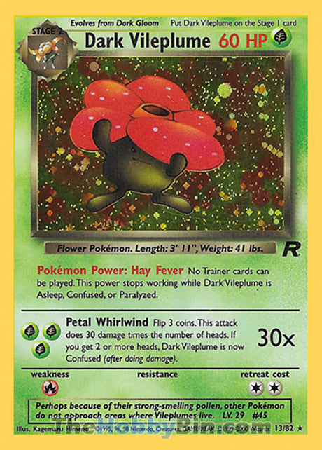 Dark Vileplume Team Rocket Holo Rare #13/82