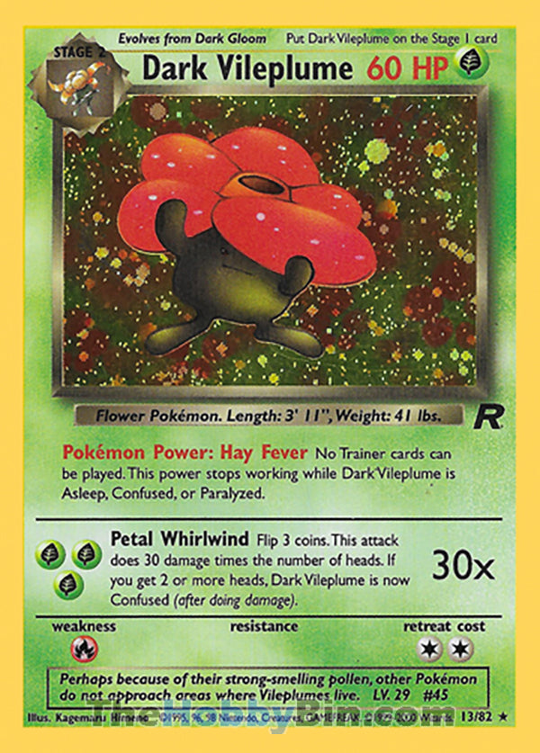 Dark Vileplume #13/82 Holo Rare - Team Rocket Pokemon card