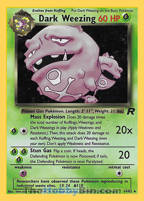 Dark Weezing Team Rocket Holo Rare #14/82