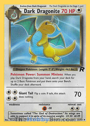 0022 Dark Dragonite Rare Team Rocket