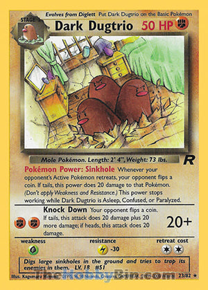0023 Dark Dugtrio Rare Team Rocket