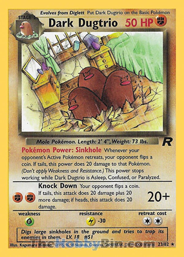 Dark Dugtrio #23/82 Rare - Team Rocket Pokemon card