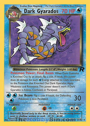 0025 Dark Gyarados Rare Team Rocket