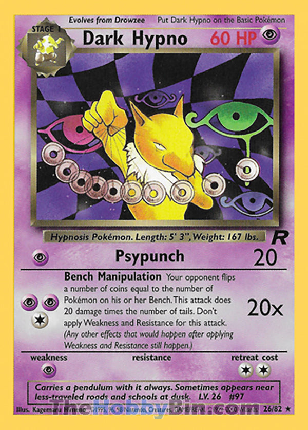 Dark Hypno #26/82 Rare - Team Rocket Pokemon card