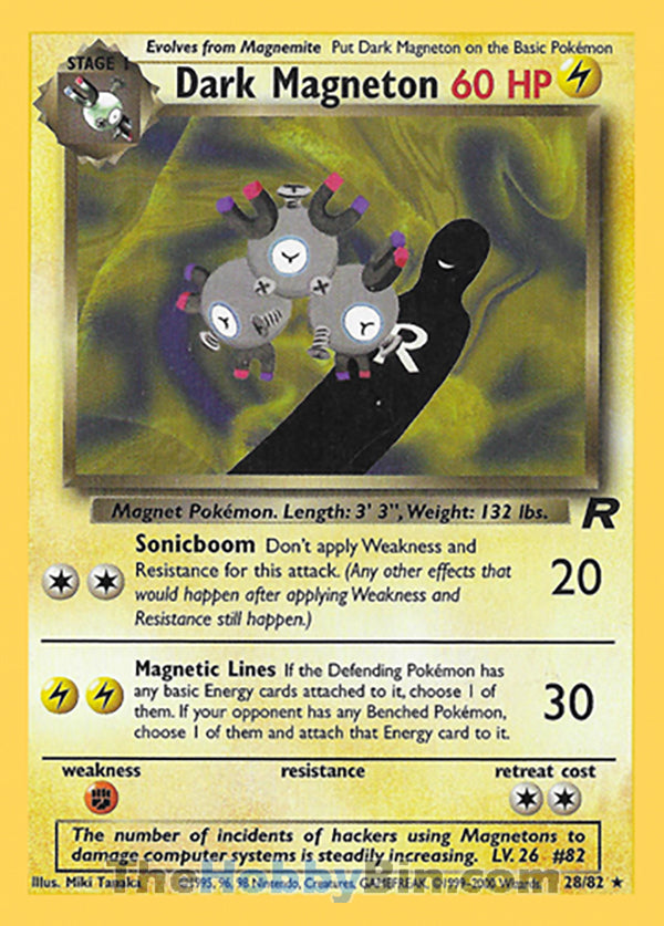 Dark Magneton #28/82 Rare - Team Rocket Pokemon card
