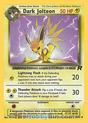 0038 Dark Jolteon Uncommon Team Rocket
