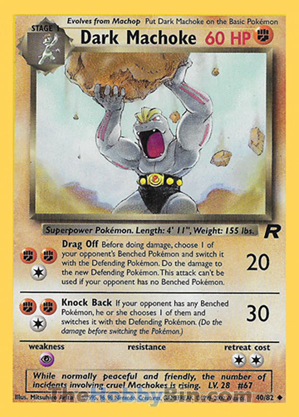 Dark Machoke #40/82 Uncommon - Team Rocket Pokemon card