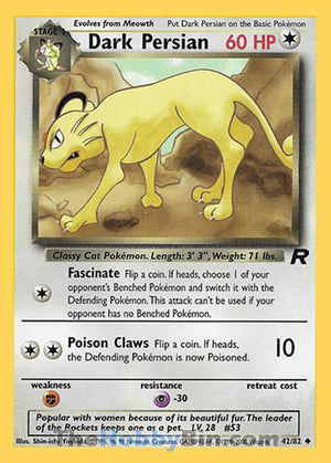0042 Dark Persian Uncommon Team Rocket
