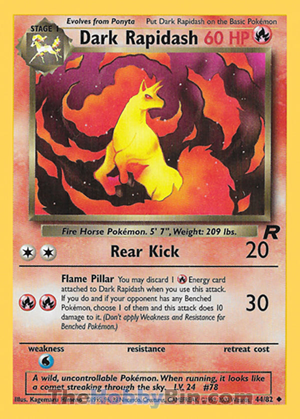 Dark Rapidash #44/82 Uncommon - Team Rocket Pokemon card