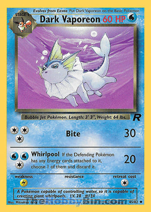 0045 Dark Vaporeon Uncommon Team Rocket