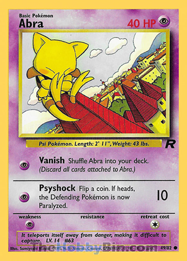 Abra #49/82 Common - Team Rocket Pokemon card