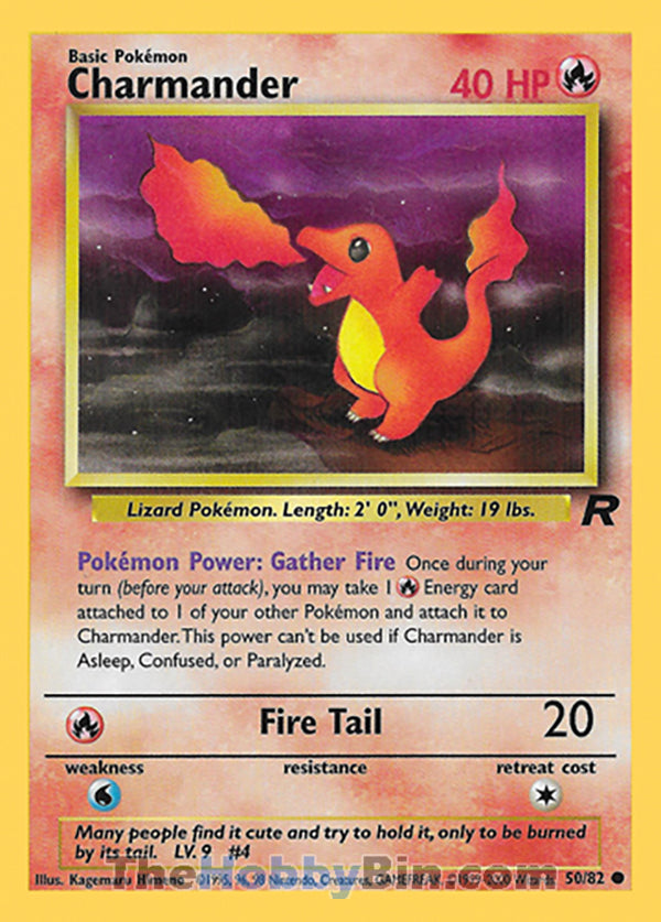 Charmander #50/82 Common - Team Rocket Pokemon card