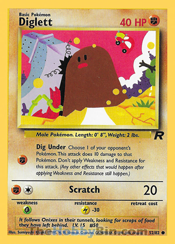 Diglett #52/82 Common - Team Rocket Pokemon card