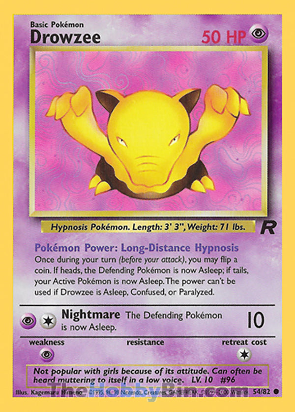 Drowzee #54/82 Common - Team Rocket Pokemon card