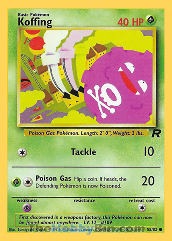 Koffing #58/82 Common - Team Rocket Pokemon card