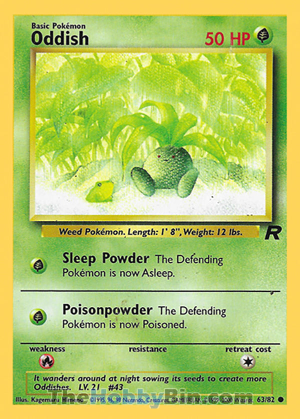 Oddish #63/82 Common - Team Rocket Pokemon card