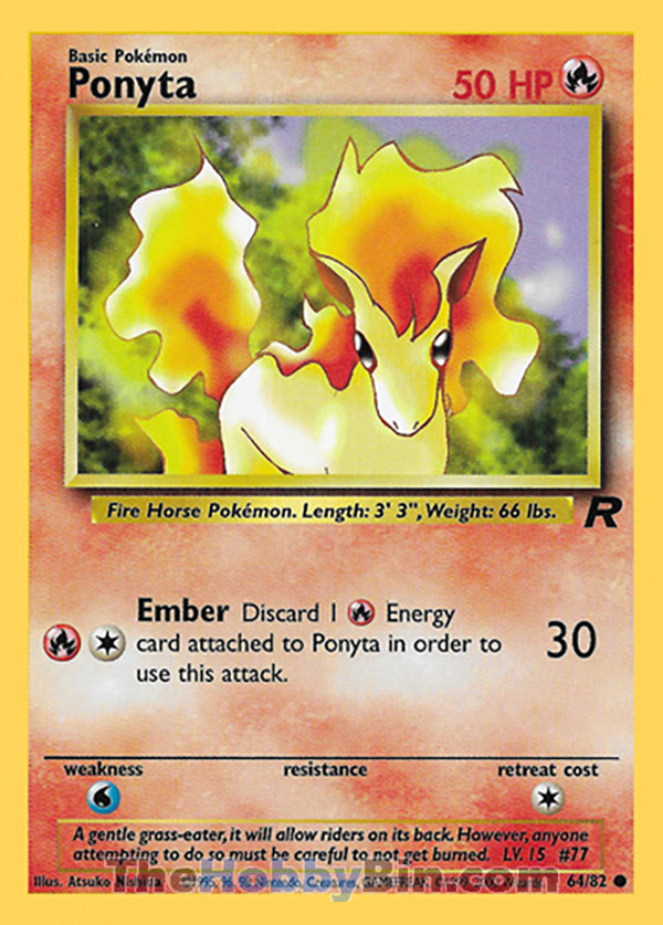 Ponyta #64/82 Common - Team Rocket Pokemon card