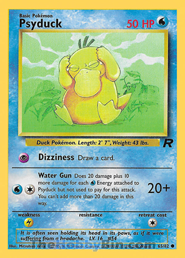 Psyduck #65/82 Common - Team Rocket Pokemon card