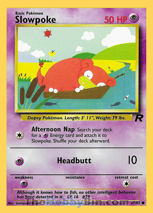Slowpoke #67/82 Common - Team Rocket Pokemon card