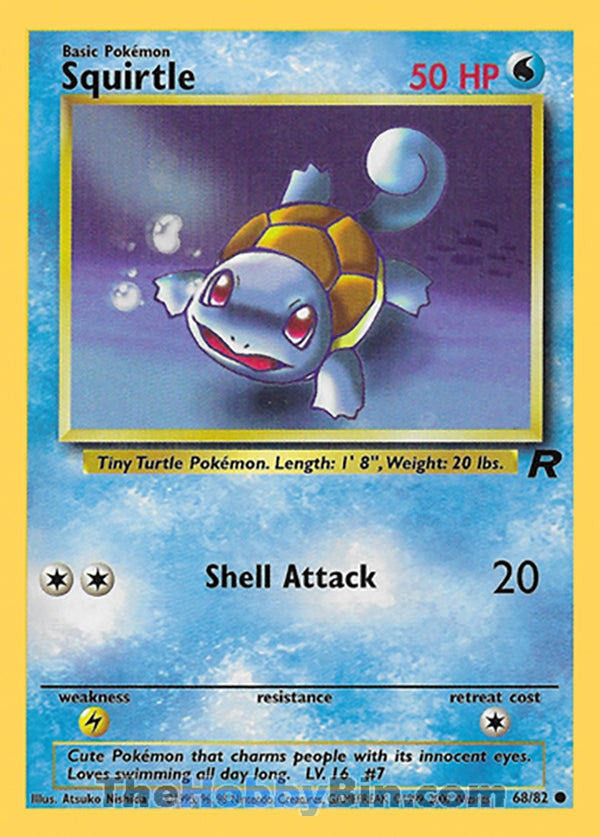 Squirtle #68/82 Common - Team Rocket Pokemon card