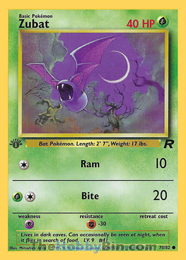 Zubat #70/82 Common - Team Rocket Pokemon card