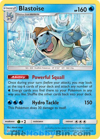 Blastoise Team Up Rare #25/181