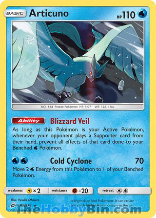 0032 Articuno Holo Rare Team Up