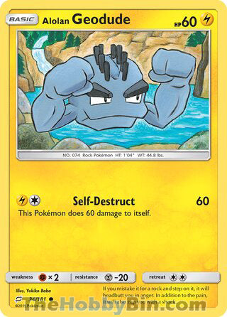 Alolan Geodude Team Up Common #34/181