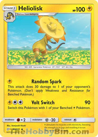 Heliolisk #50/181 Uncommon - Team Up Pokemon card