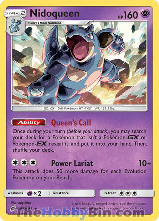 Nidoqueen #56/181 Rare - Team Up Pokemon card
