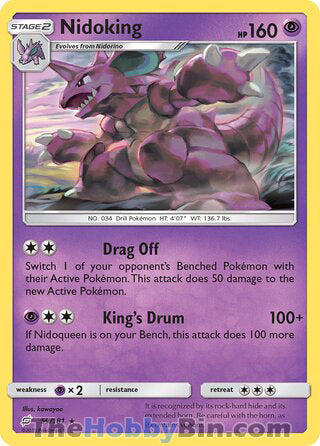 Nidoking #59/181 Rare - Team Up Pokemon card
