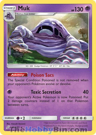 Muk #63/181 Rare - Team Up Pokemon card