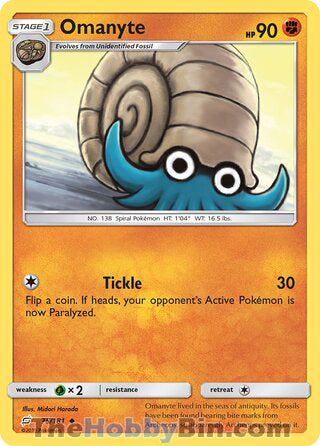 Omanyte #75/181 Uncommon - Team Up Pokemon card