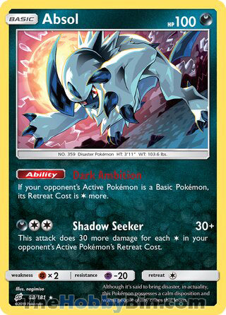 Absol #88/181 Holo Rare - Team Up Pokemon card