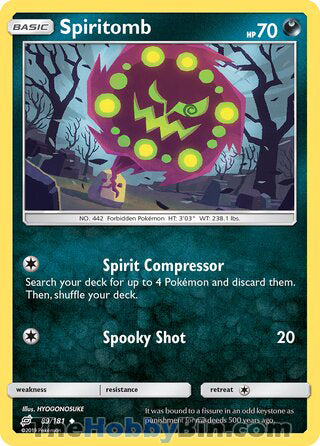 Spiritomb #89/181 Uncommon - Team Up Pokemon card