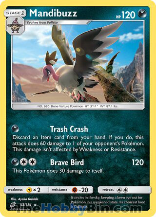 Mandibuzz #93/181 Rare - Team Up Pokemon card