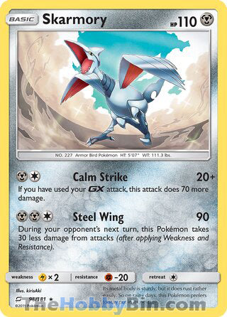 Skarmory #98/181 Rare - Team Up Pokemon card